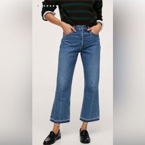 MANGO Mid-rise flared jeans
